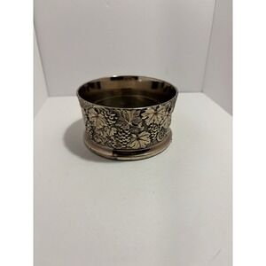 Vintage Silverplate Wine Bottle Coaster Grape / Leaf Decor F. B. Rogers Japan...